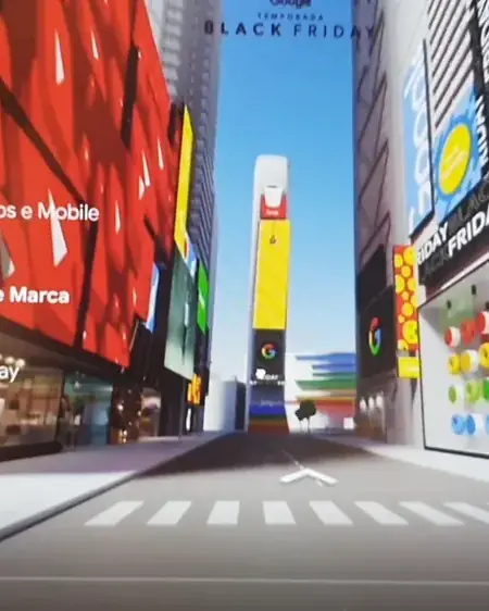 Cidade virtual gamificada da Black Friday do Google