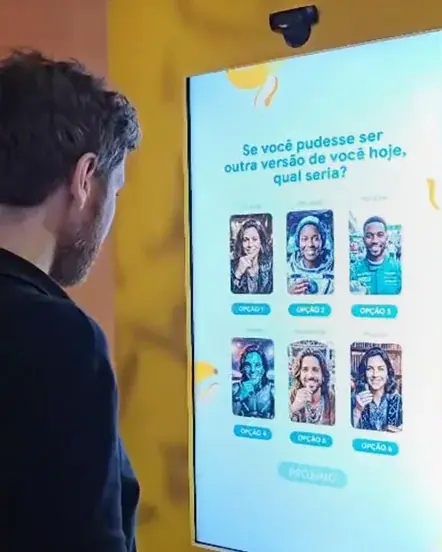 Totem de avatar com IA do Google Brasil