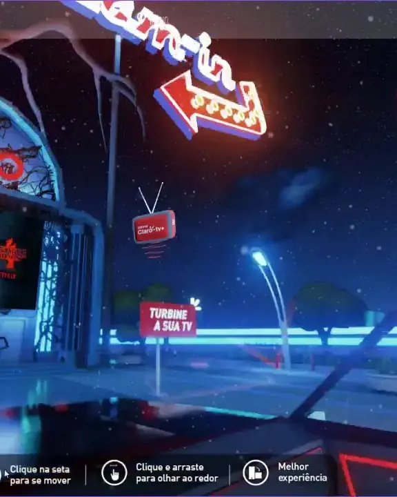 Cenário do Mundo Invertido na experiência Claro e Stranger Things
