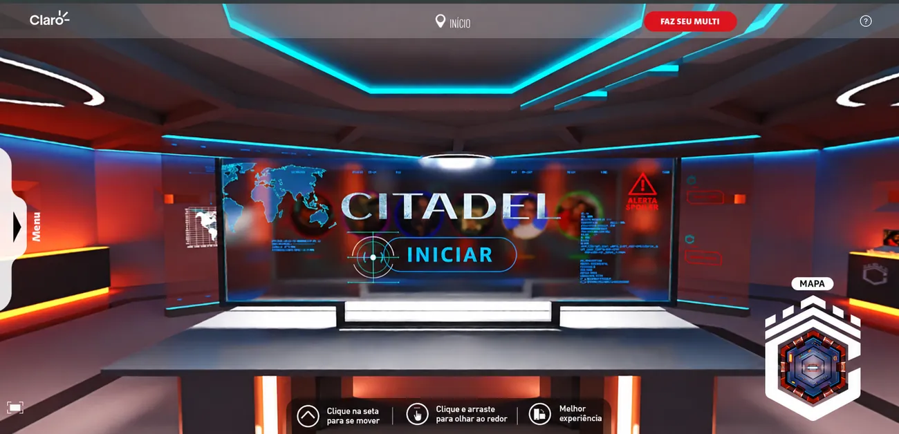 Screenshot of the Citadel mission inside Claro's immersive experience