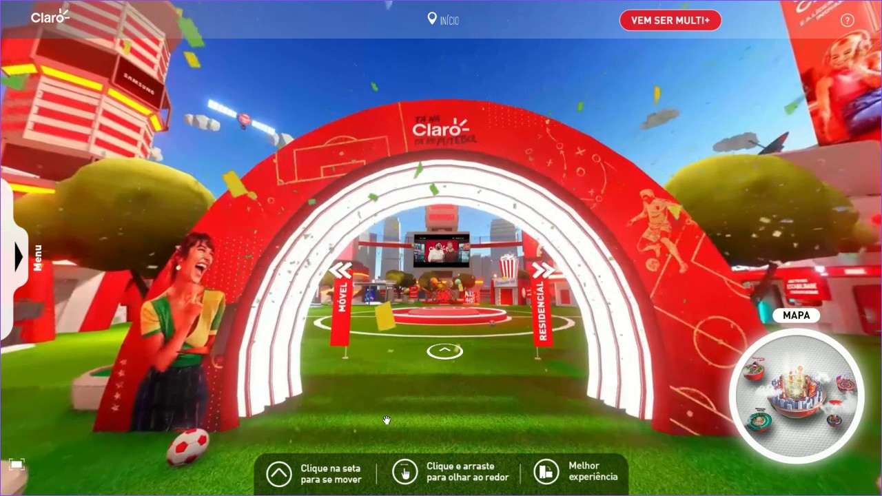 Portal vermelho do especial da Copa em Claro Mundos