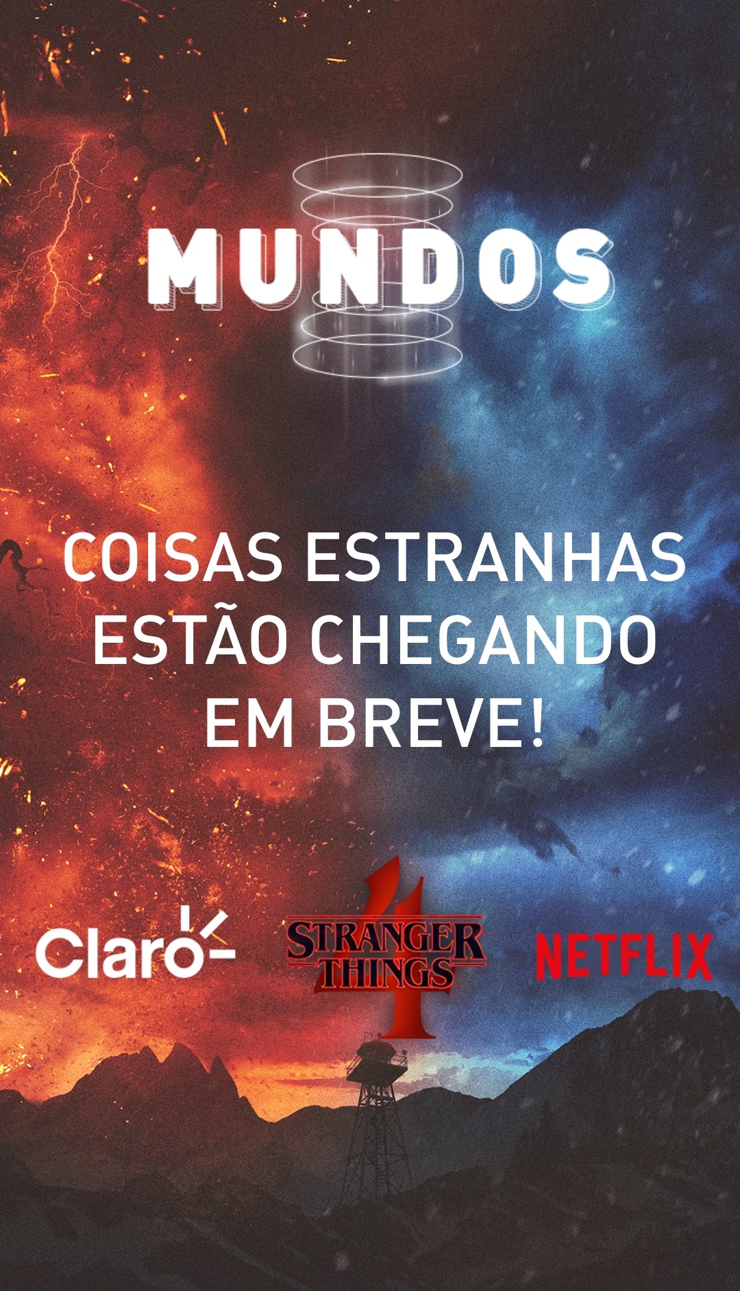 Mundos campaign artwork featuring Claro, Stranger Things and Netflix