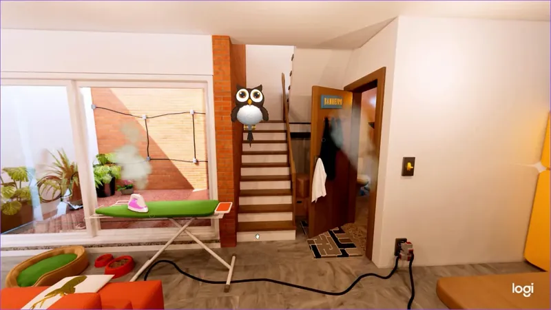 Sala e cozinha da casa virtual da plataforma Enel