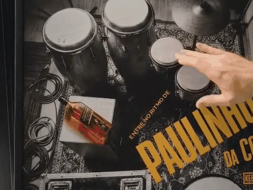Touch firing the drum sound on the interactive poster