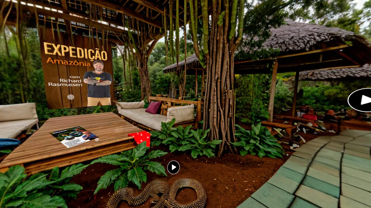 Amazon Expedition banner featuring Richard Rasmussen and video points in the virtual jungle