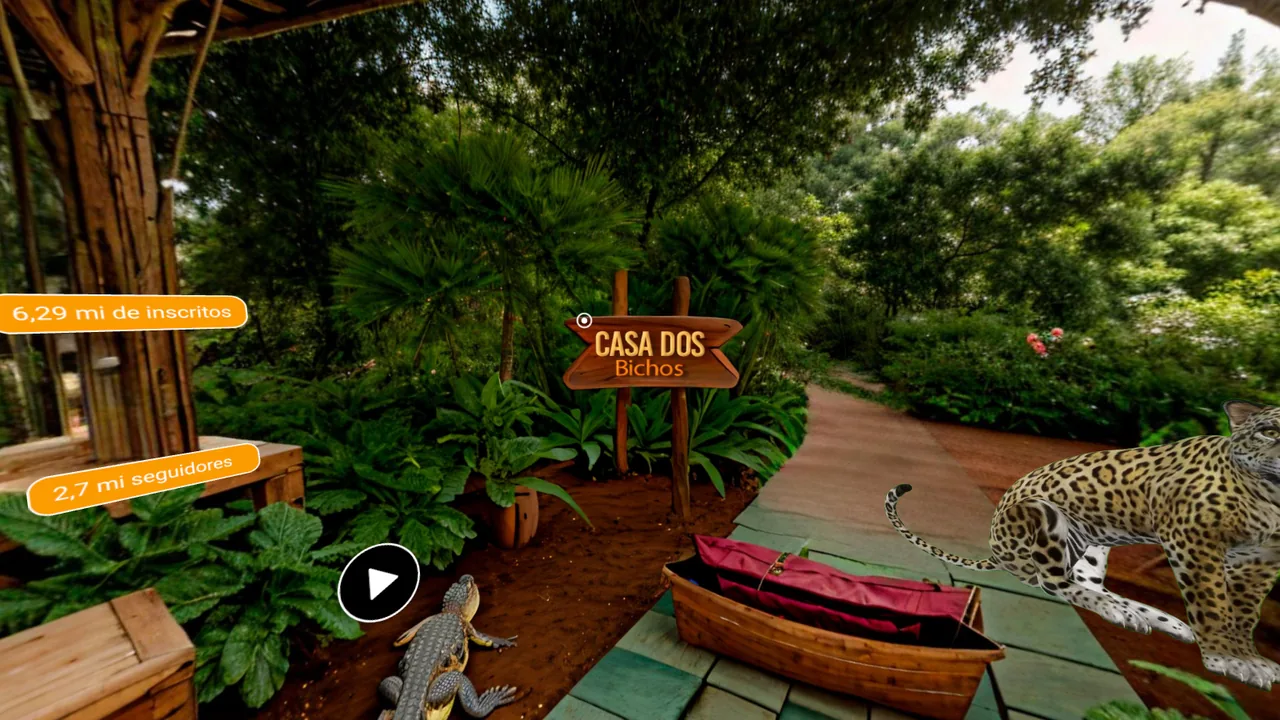 Animated jaguar on the virtual jungle trail
