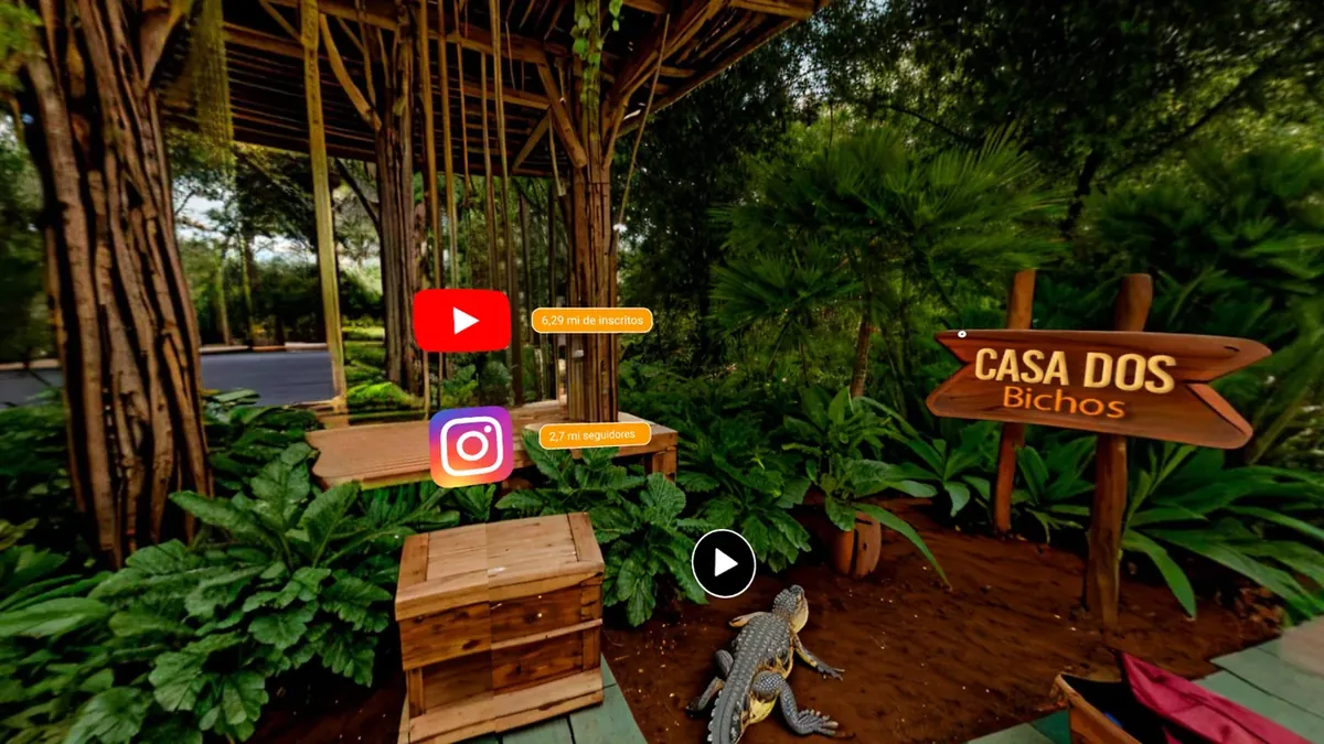 YouTube and Instagram buttons with follower counts and the Animal House sign