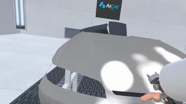 Simulação de pintura automotiva em realidade virtual.